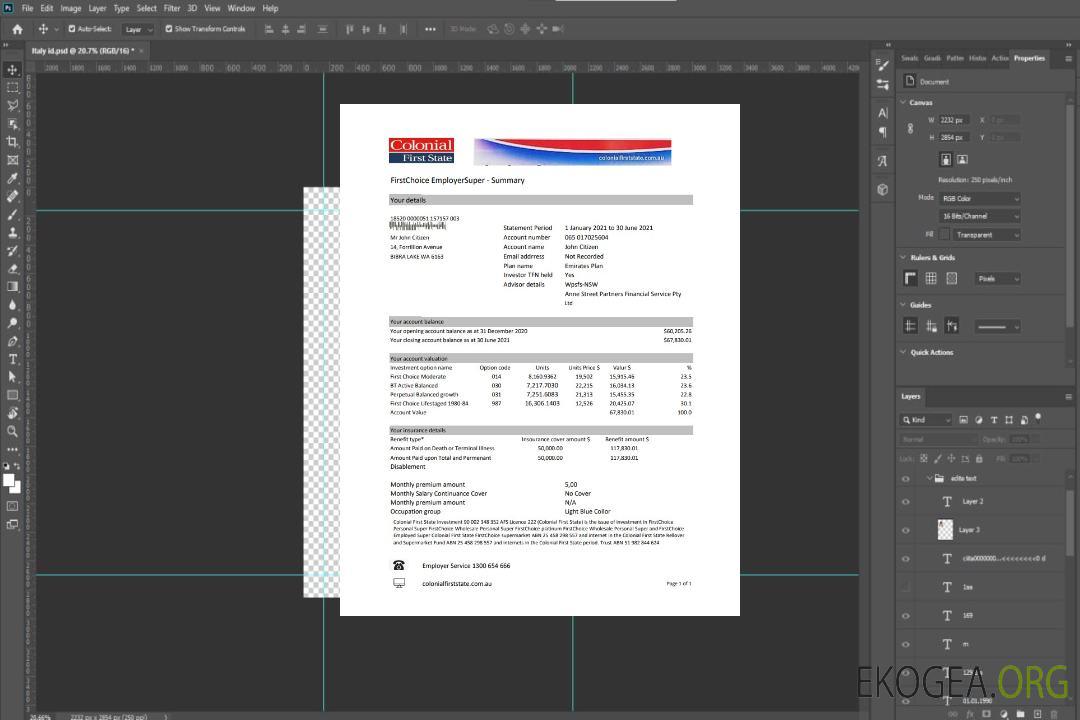 Modèle de relevé de la Australia Colonial First State Bank au format Excel et PDF, entièrement modifiable template